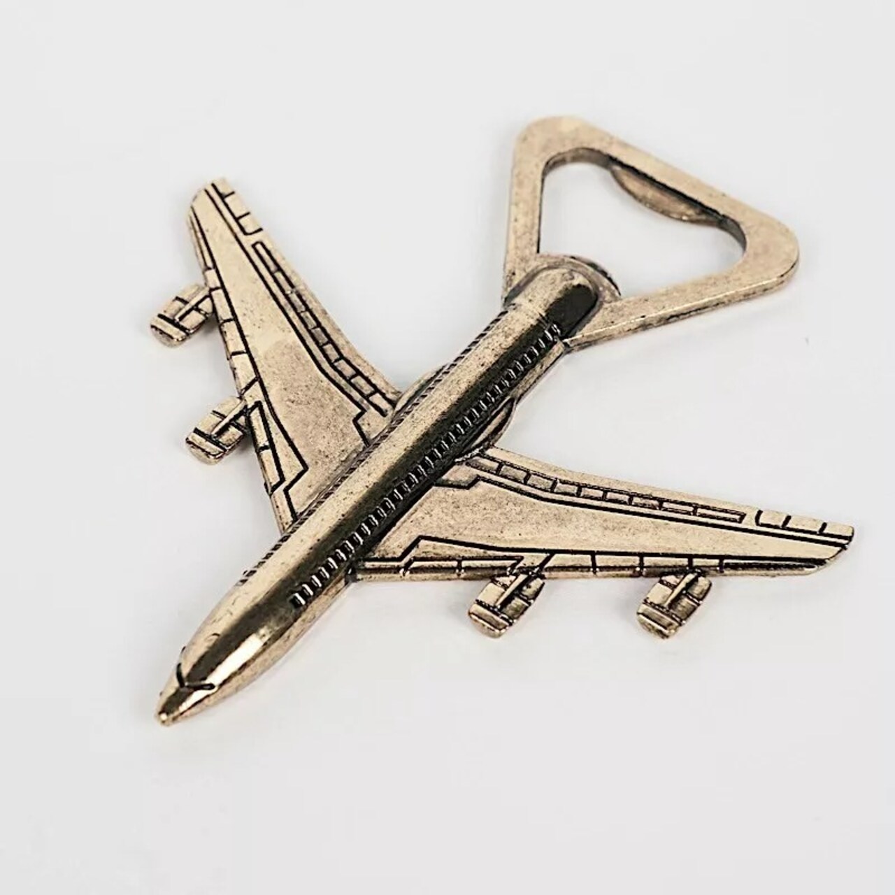 4" Antique Gold Metal Airplane Bottle Opener Gift Box Wedding Favor Party Events